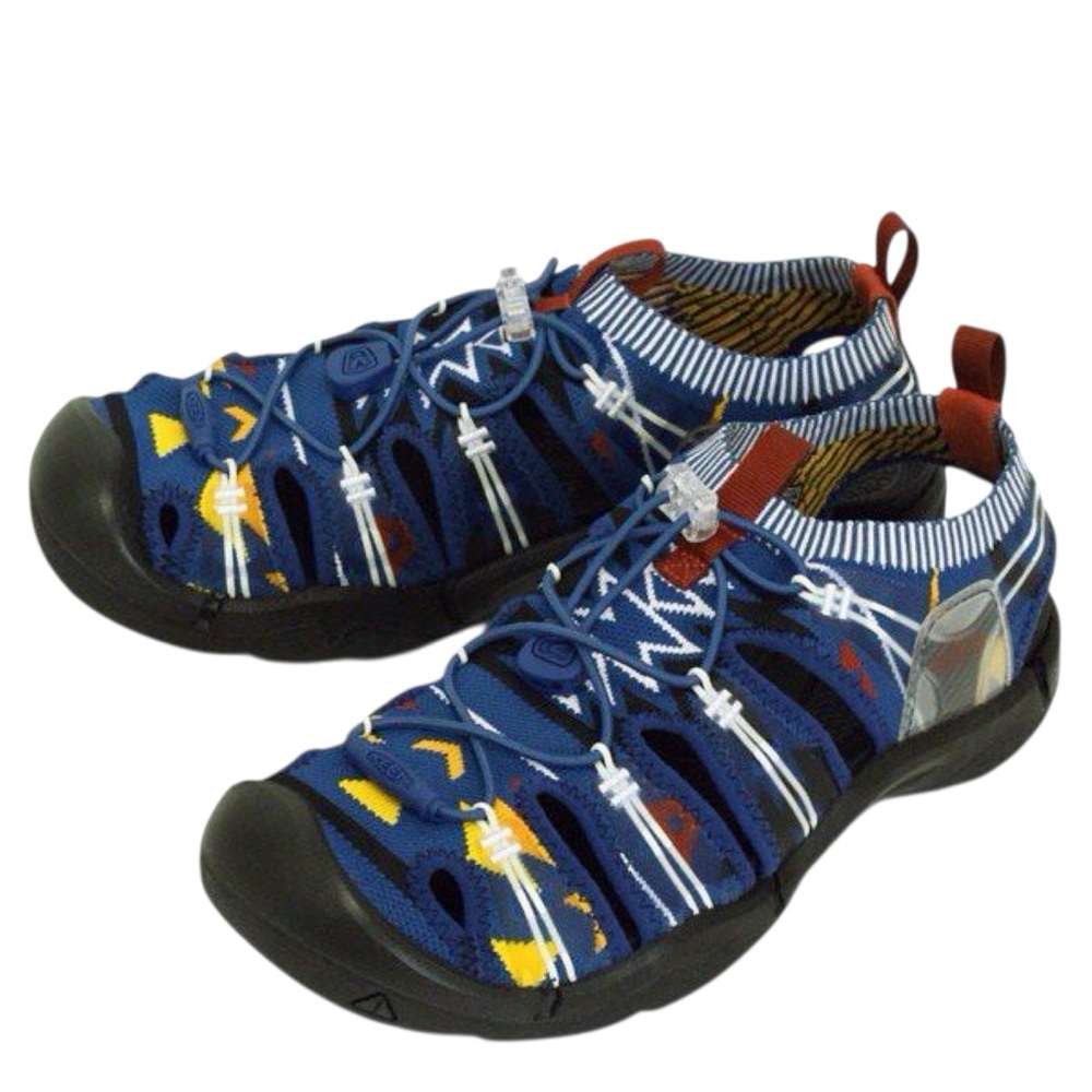 KEEN Women's Evofit One Water Sandals  Sz 39.5 in Navy Blue, Yellow & Red Combo